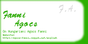 fanni agocs business card